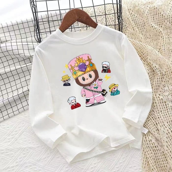 Wholesale Long-sleeved children' s letter print versatile casual tops for boys and girls