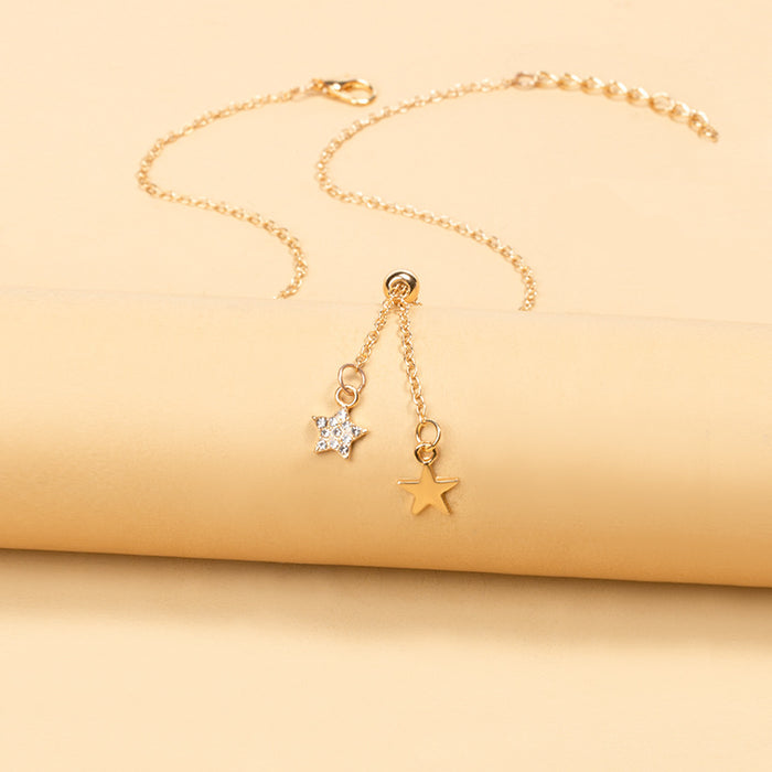 Wholesale Fashionable, simple, adjustable star pendant, vintage necklace, collarbone chain