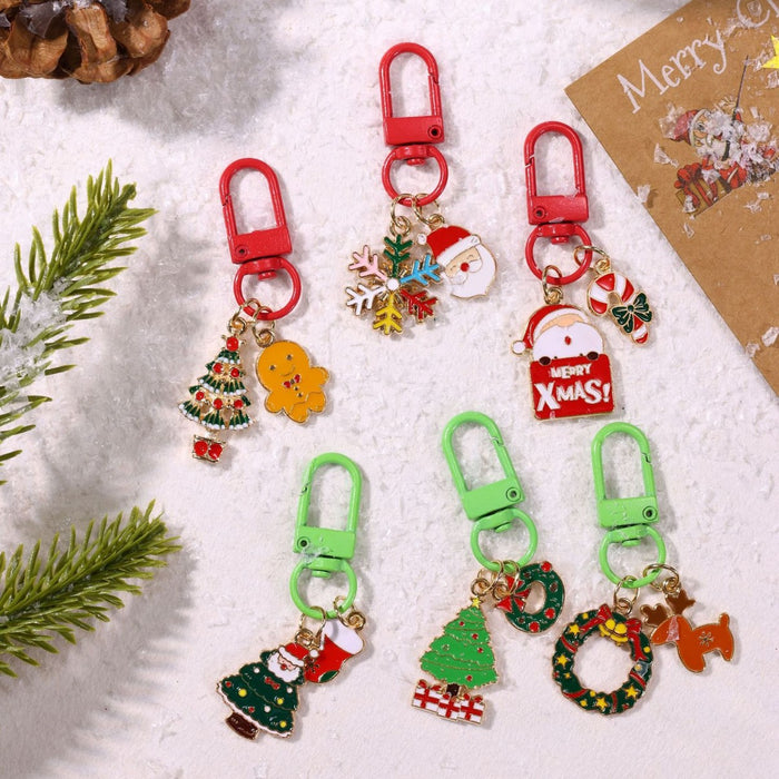 Wholesale  keychain creative cartoon car keychain schoolbag pendant Christmas gift