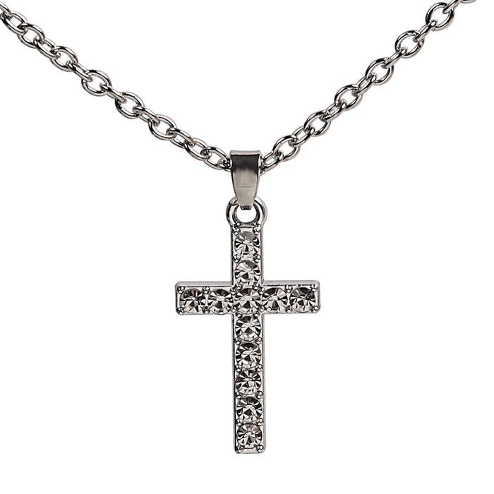 Wholesale cross diamond pendant necklace snake bone chain full diamond necklace
