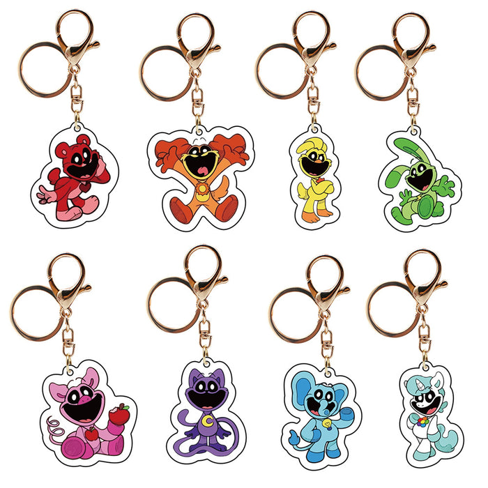 Wholesale Cartoon Smiling Animal Acrylic Keychains JDC-KC-HaoAn006