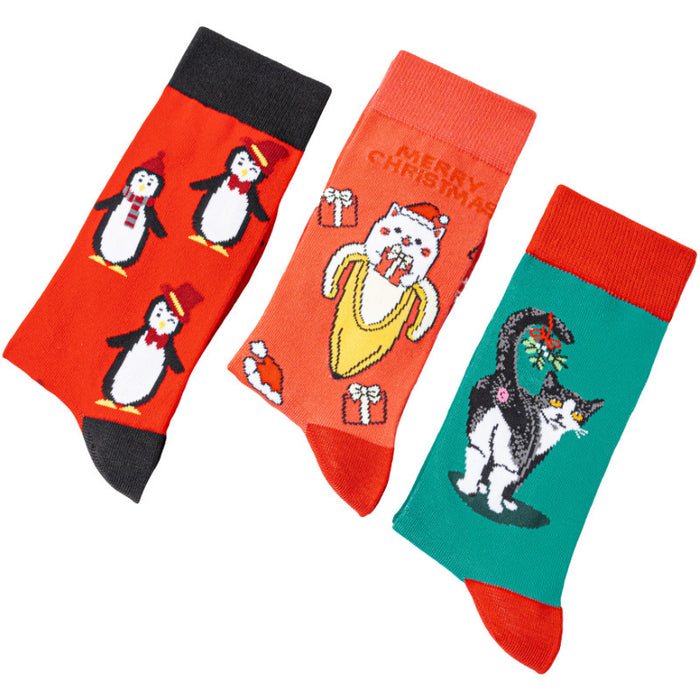 Wholesale Penguin mid-calf Christmas stockings for all seasons