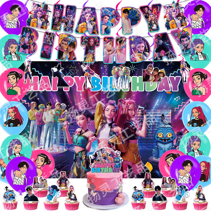 Wholesale KPOP birthday party banners and balloon decorations