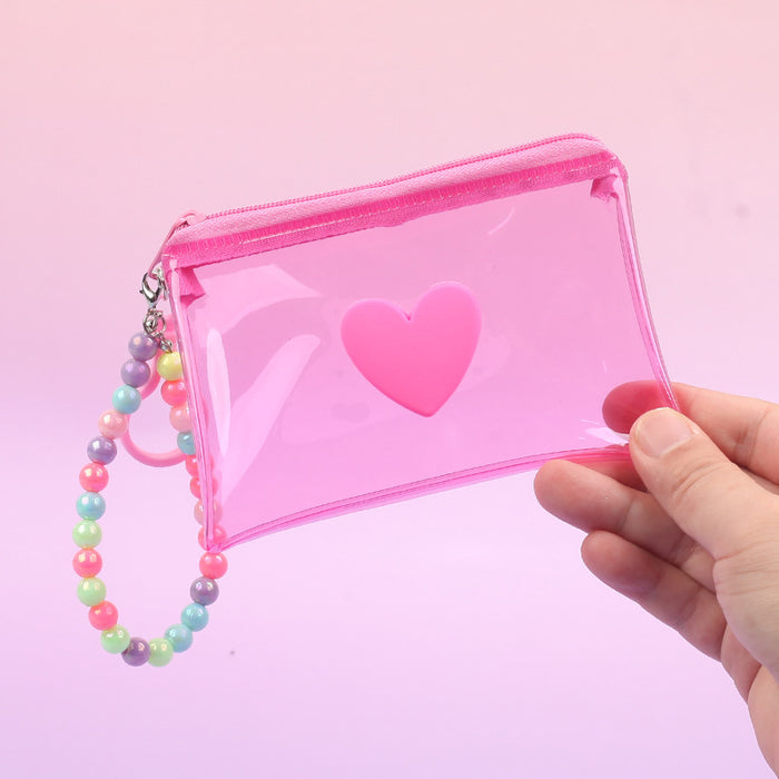 Wholesale Trendy Plush Coin Purse With Bead Chain And Zipper Macaron Purple Storage Bag Cute Fashion Accessory For Women Resale