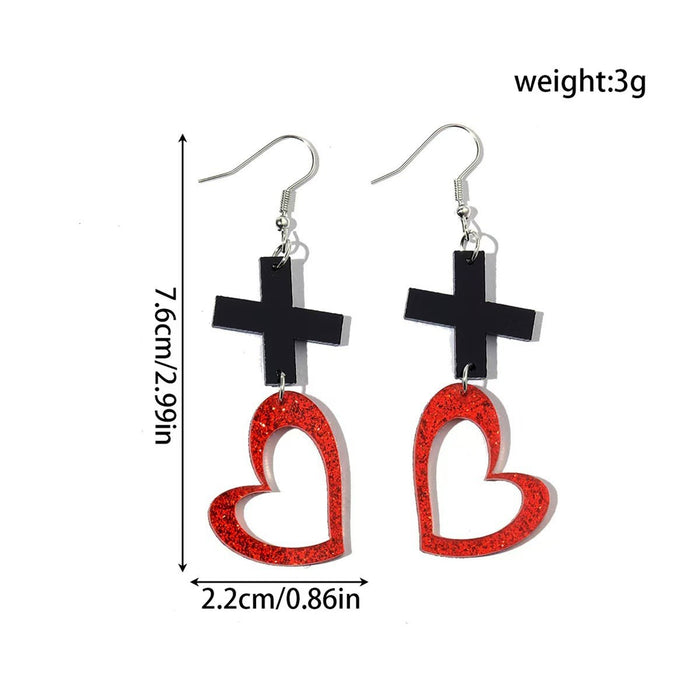 Wholesale Acrylic Heart Envelope 2D Earrings Valentine' s Day Fashion Accessory MOQ≥2
