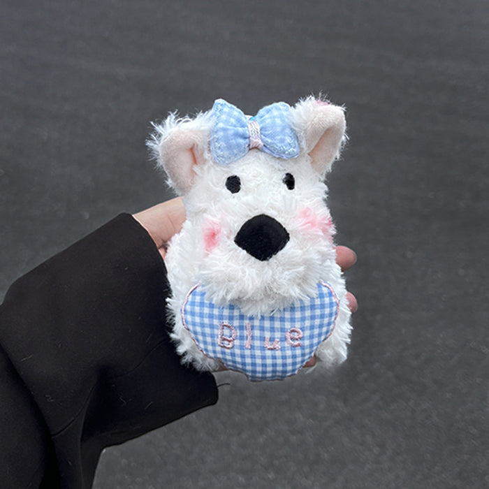 Wholesale Cute Plush Pendant Dog Powder Bow Car Keychain Pendant Car Keychain Girl