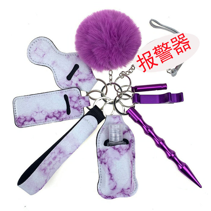 Wholesale PU Leather Case Empty Bottle Multifunctional Keychain 9-piece Set JDC-KC-TouMS009