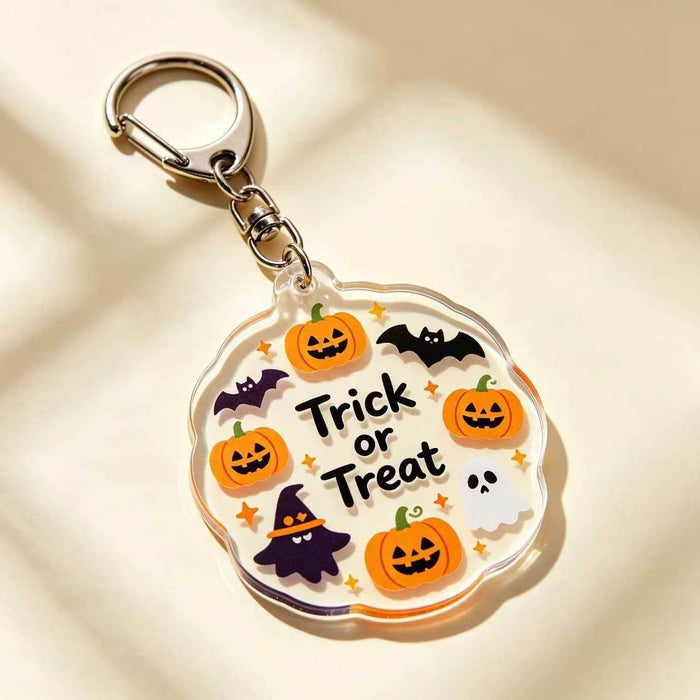 Wholesale  Trendy Acrylic Keychain with Pumpkin Ghost Design MOQ≥2