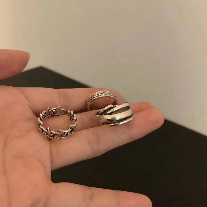 Wholesale Vintage, minimalist, versatile, vintage Roman numeral ring with an open index finger ring