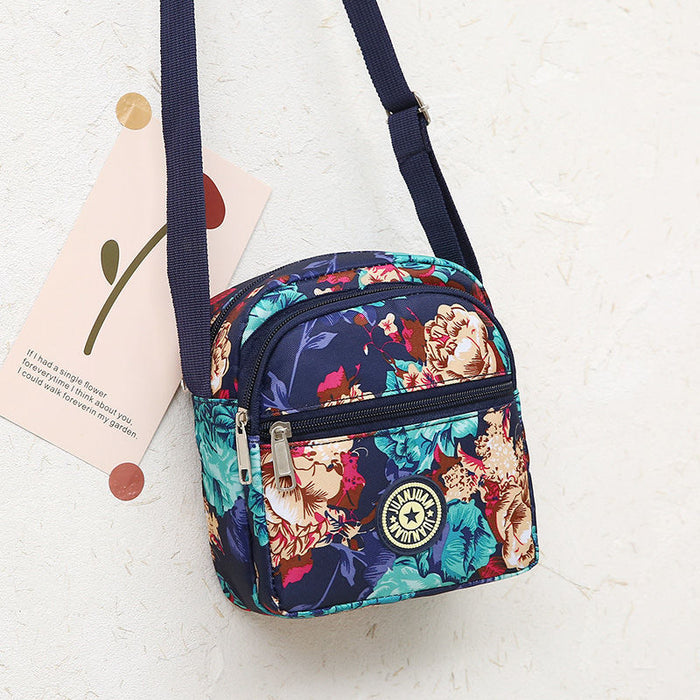 Wholesale Classic floral fabric shoulder bag, small square bag, Oxford fabric phone bag, diagonal cross bag, night market women's bag