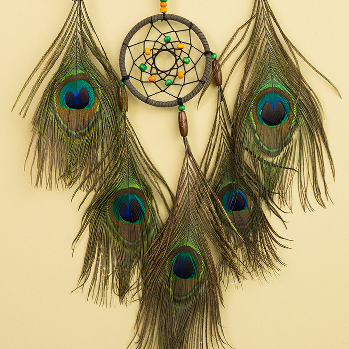 Wholesale Peacock Feather Dream Catcher Hanging Decoration Home Decor Gift Accessory MOQ≥2