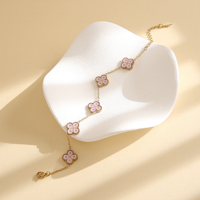 Wholesale Titanium steel non-fading four-leaf clover bracelet