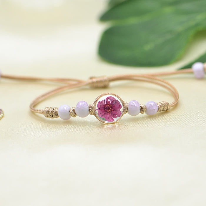 Wholesale Ball Dried Flower Plant Real Flower Bracelet