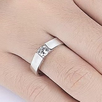 Wholesale Zircon rings for men and women, open mouth diamond inlaid men's hand jewelry