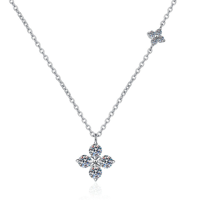 Wholesale Pure silver necklace pendant with a high-end feel, featuring a clover collarbone chain necklace