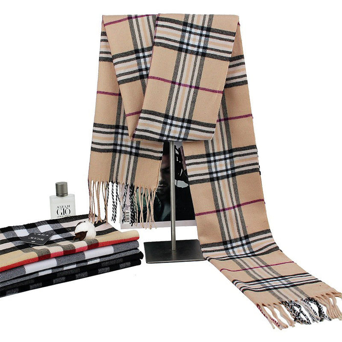 Wholesale  Casual Brushed Thick British Plaid Long