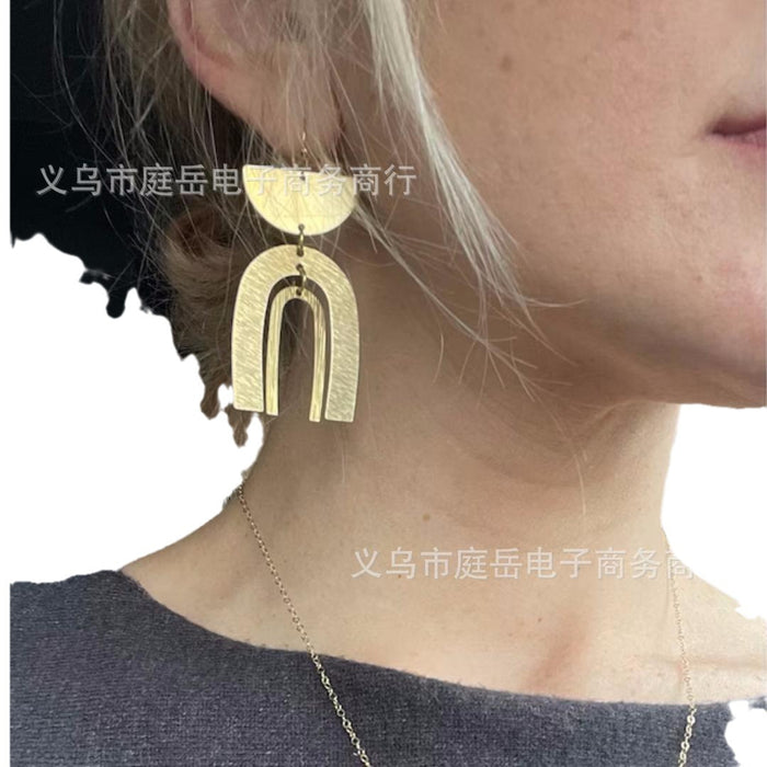 Wholesale Minimalist style gold arched earrings