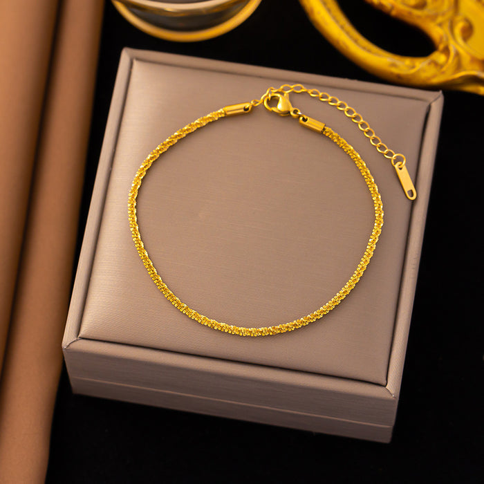 Wholesale Titanium Steel 18K Gold Plated Necklace Bracelet Anklet Set JDC-NE-YiBao004