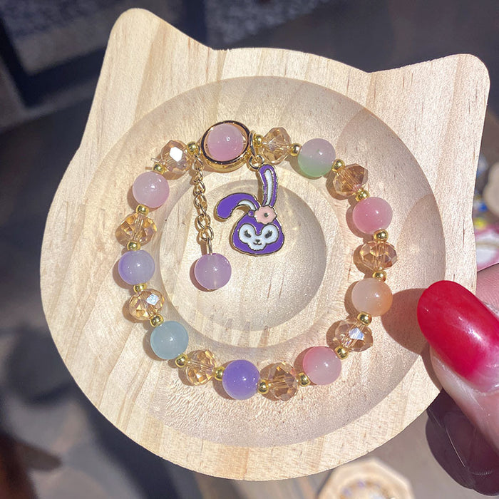 Wholesale Children' s Crystal Beaded Double Color Glaze Bracelet
