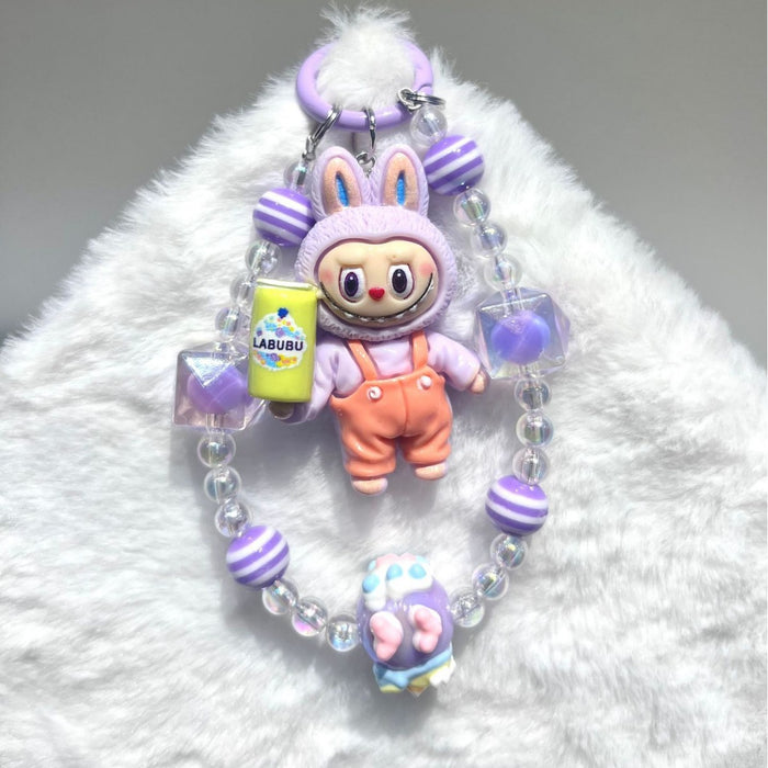 Wholesale Flocking keychain pendant cute cowboy hat cute grain bag pendant accessories girlfriend couple gift