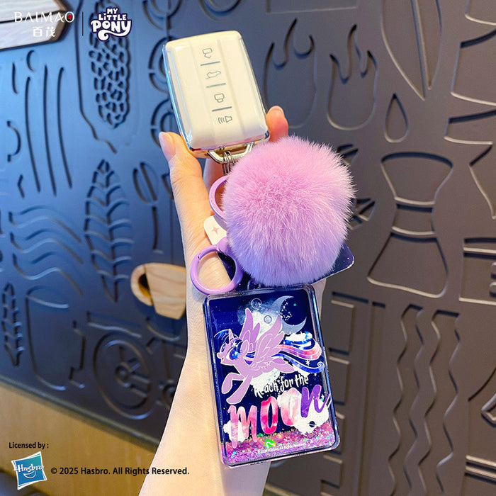 Wholesale Flowing sand acrylic keychain cartoon cute fur ball backpack pendant