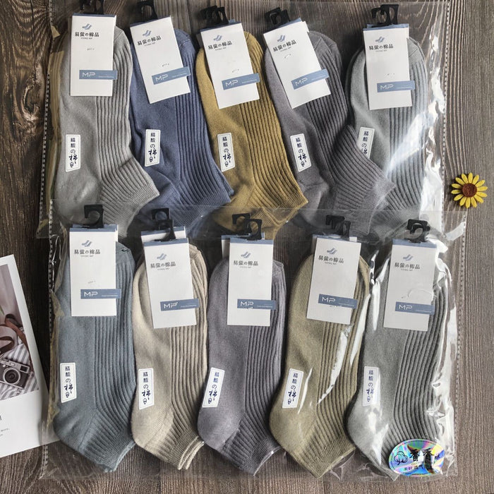 Wholesale Double needle combed cotton socks, breathable short tube cotton socks