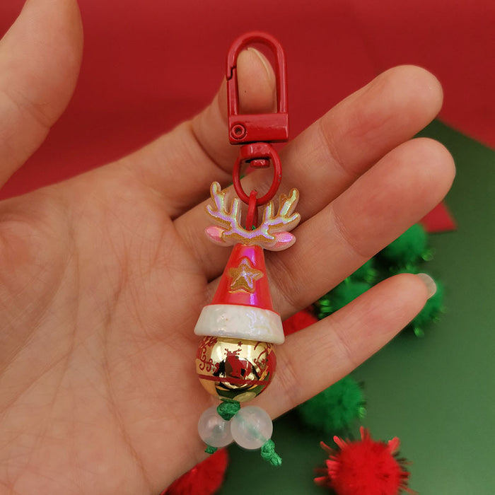 Wholesale Christmas series keychain  Christmas hat Christmas tree gift keychain bag pendant