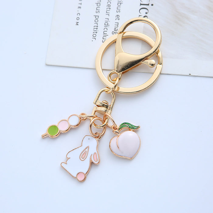 Wholesale Cute Rabbit Flower Keychain - Stylish Bag Charm Fashion Accessory for Gift MOQ≥2