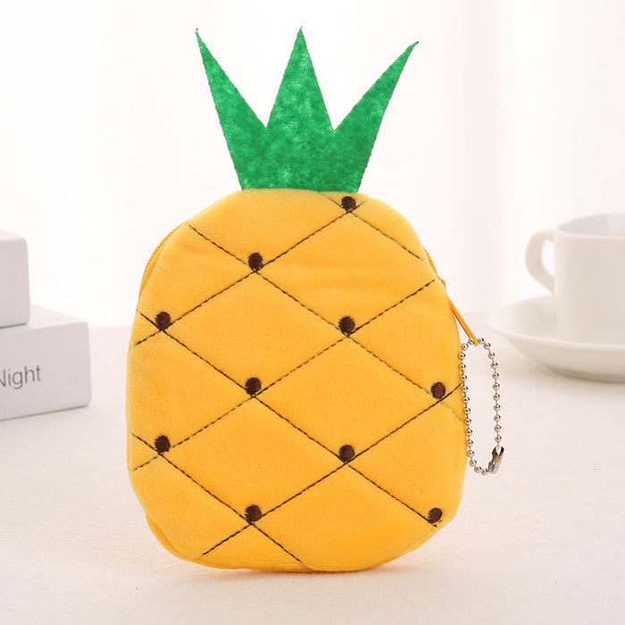 Wholesale Orange Pineapple Fruit Cute Cartoon Plush Coin Purse JDC-WT-SM007