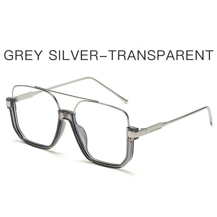 Wholesale Sunglasses for women in summer, bare faced, double beam large frame, anti blue light retro glasses, high-end street photography sunglasses