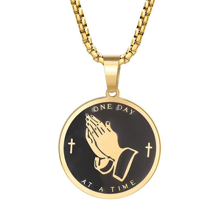 Wholesale  stainless steel round pendant necklace