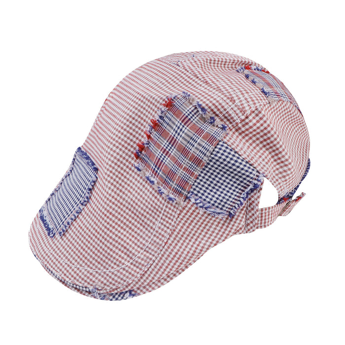 Wholesale Casual versatile forward hat, vintage vintage vintage hat, personalized plaid patchwork beret