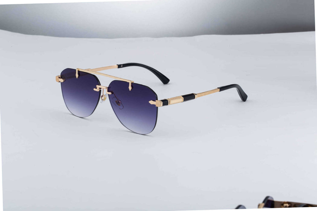 Wholesale New Fashionable Frameless Sunglasses with Personalized and Trendy Double Beam Sunscreen Sunglasses