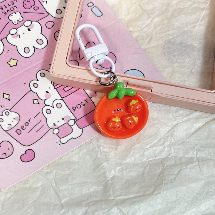 Wholesale Cute Fruit and Vegetable Plate Keychain Cartoon Girl Heart Bag Pendant
