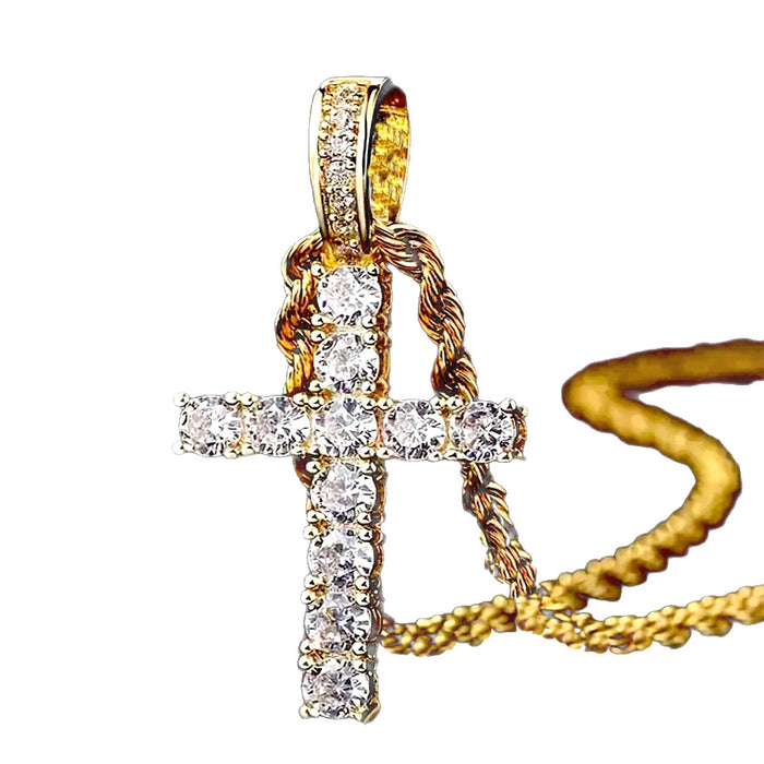 Wholesale Twist Chain Cross Men's Simple Jewelry Necklace Pendant Men's Popular Cross