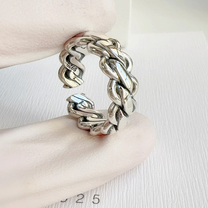 Wholesale The ring is niche, high-end, personalized, retro textured, versatile, stackable, and adjustable
