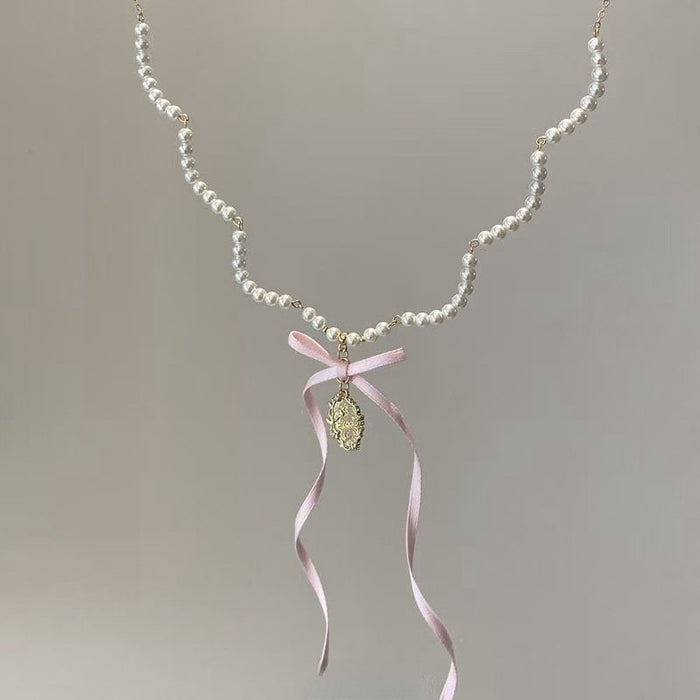 Wholesale   Apple Core Beaded Necklace Female  All-match Clavicle Chain