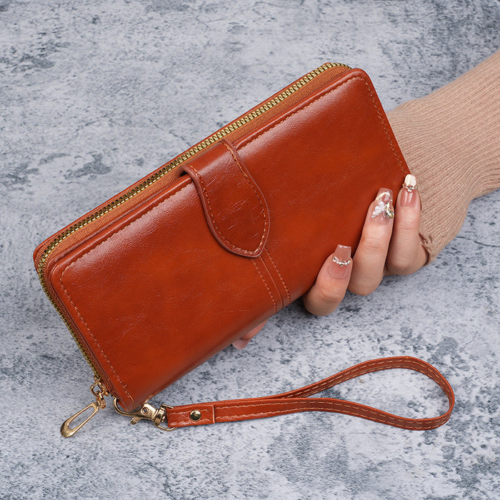 Wholesale Solid Color PU Leather Long Wallet Women Large Fashion Accessory Boutique MOQ≥3