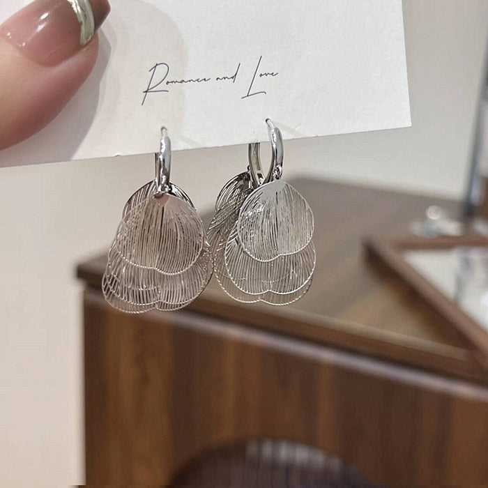 Wholesale Silver hollow butterfly wing tassel earrings simple earrings