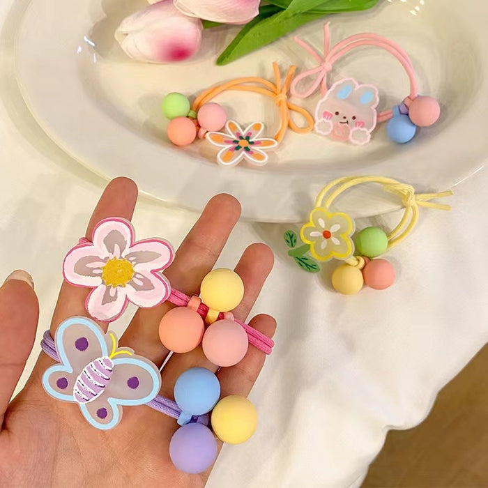 Wholesale Children's Hair Rope Cartoon Hair Rope Bear Hair Tie Cute Rubber Tendon Girls' Pony Tail Headwear Little Girls' Hair Ring Hair Accessories