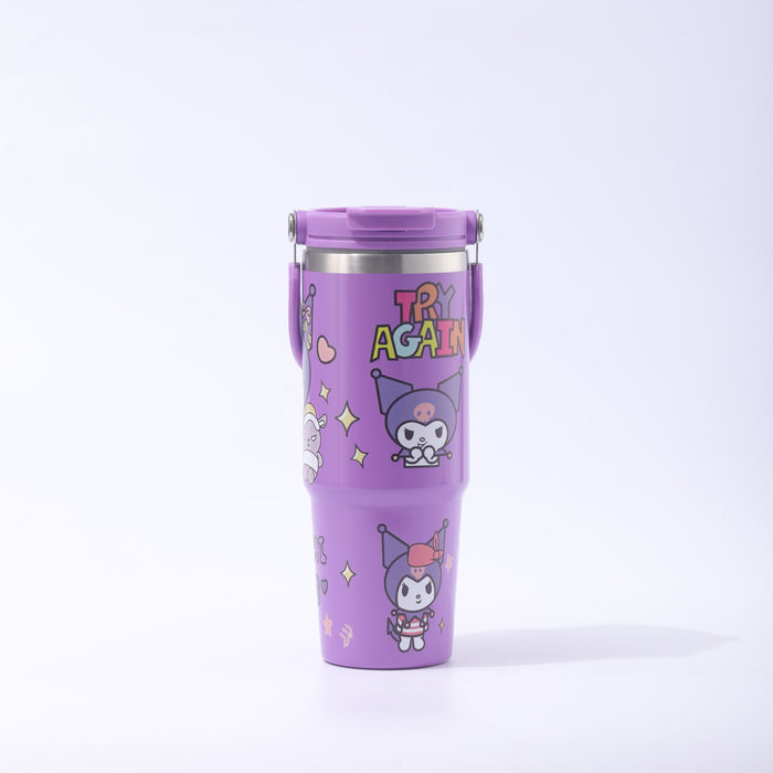 Wholesale Cartoon Large Capacity Ice Bully Cup Portable Portable Double Drink Car Cup Stainless Steel Thermos Cup Suction Tube Cup