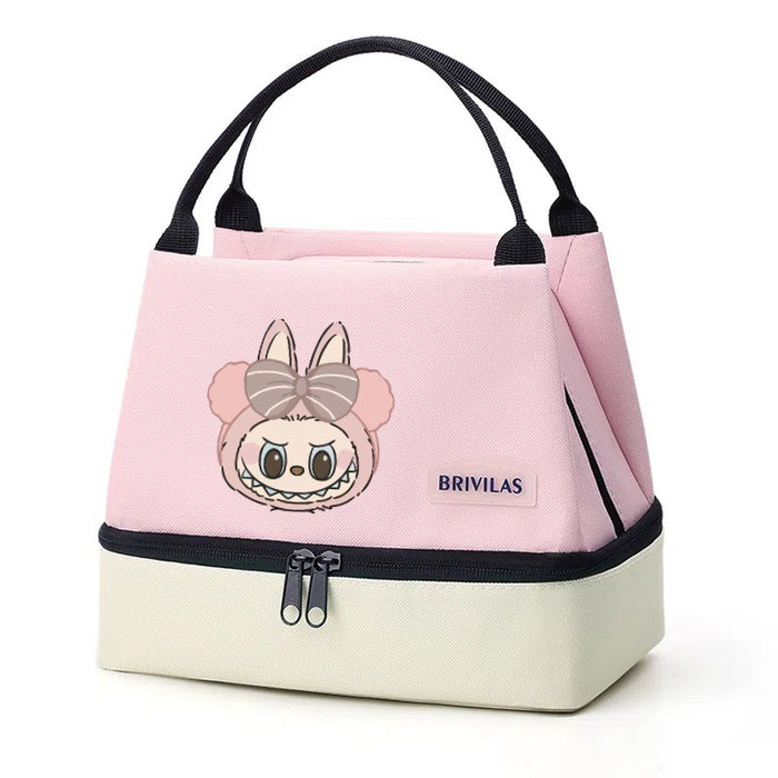 Wholesale  Contrasting Color Printed Double-Layer Insulated Bag Ice Bag Outing Lunch Bag