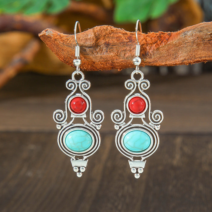 Wholesale Bohemian Vintage Drop Alloy Earrings Women' s Fashion Jewelry Accessory MOQ≥2