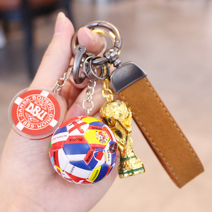 Wholesale Football Acrylic Car Keychain Pendant Gift for Fans