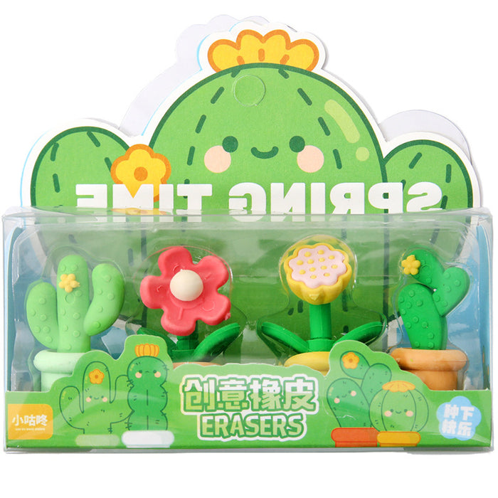 Wholesale Succulent potted eraser for Children's Day, detachable gift