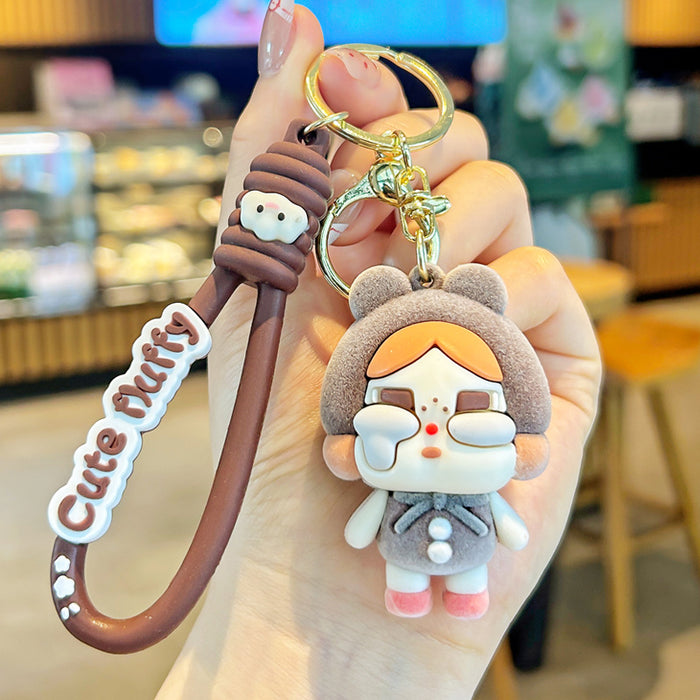 Wholesale Flocking Crying Baby Keychain Crying Girl Doll