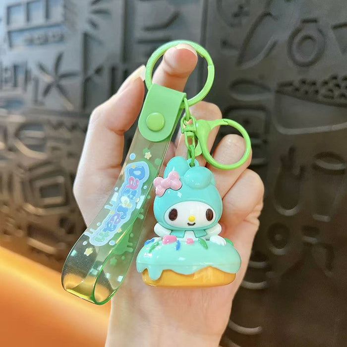 Wholesale Electroplated Cute Donut Keychain