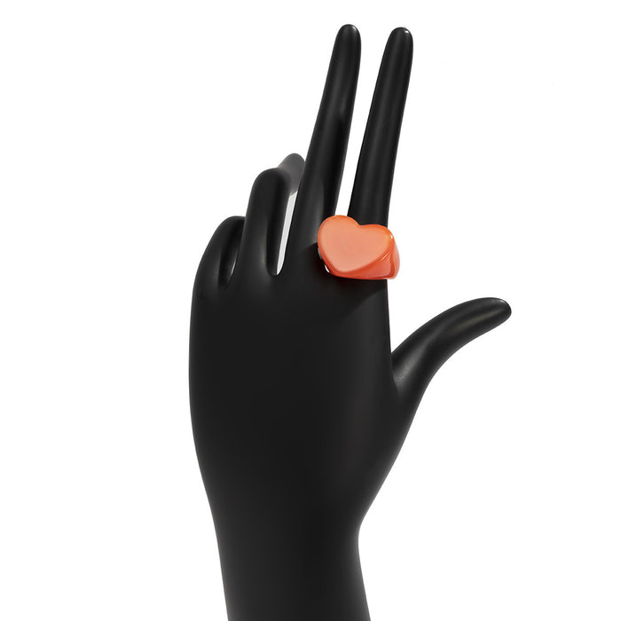 Wholesale  Heart-shaped Candy-colored Wide-brimmed Finger Ring
