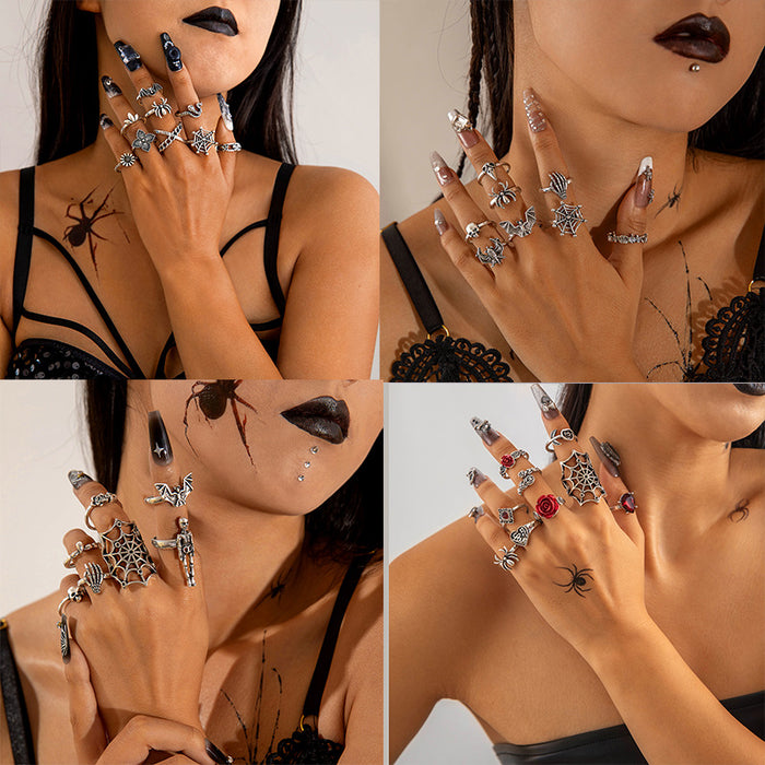 Wholesale Punk Style Skull Snake Ring Set Alloy Fashion Accessory MOQ≥2