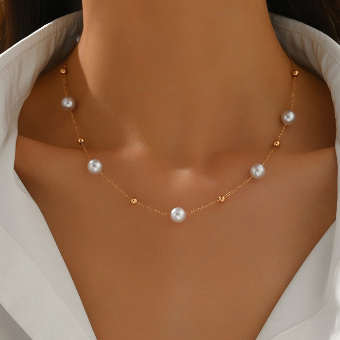 Wholesale Trendy Water Wave Star Necklace Copper Silver Electroplated Fashion Jewelry Accessory